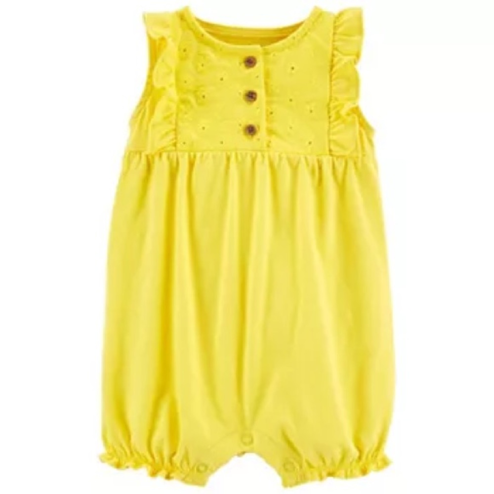 3 MONTHS | Yellow floral Carter’s baby girl romper